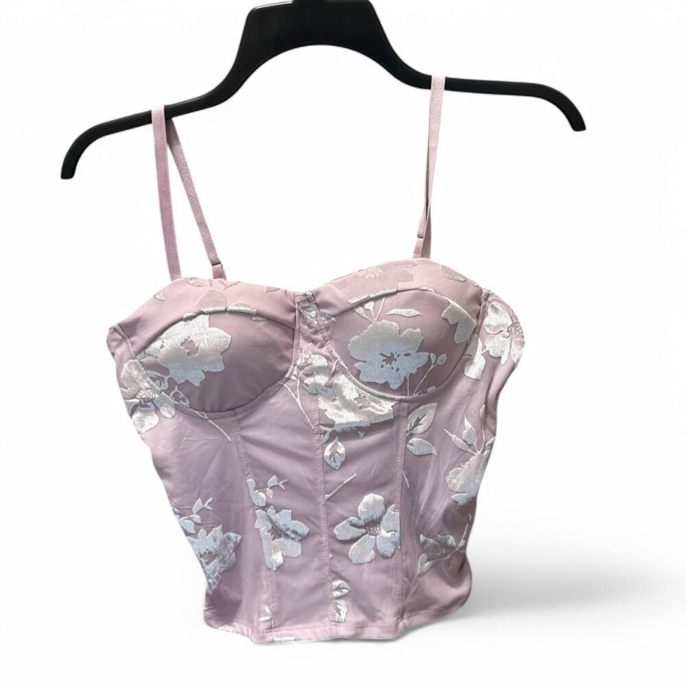 Steve Madden Corset Y2k Baby Pink Top Size Large - Picture 1 of 6